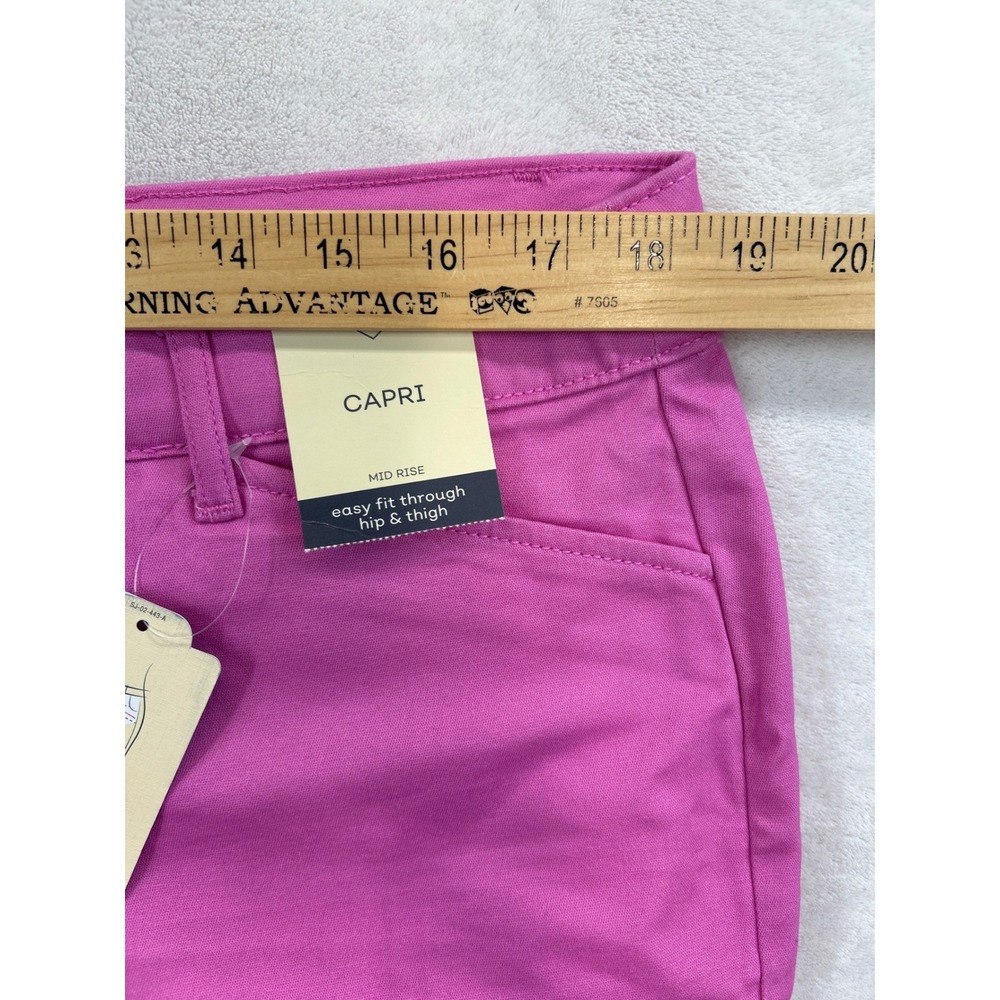 St Johns Bay Capri Pants Womens 16 Pink Mid Rise Secretly Slender Stretch NWT - Picture 7 of 10